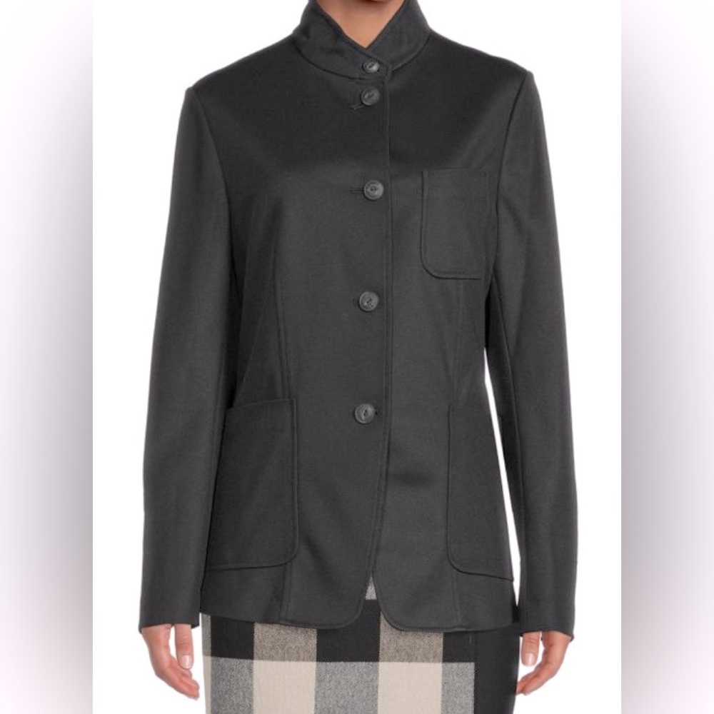 Rag & Bone Sid Pique Stand Collar Black Blazer‎ Jacket Size 6